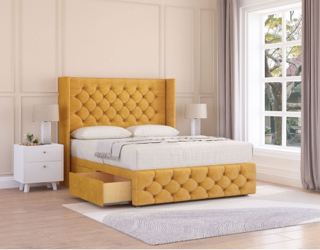 Luthor Divan Bed Set | Wingback Style Headboard | Sloomy